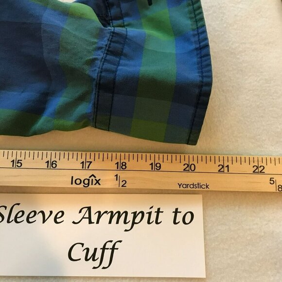 Abercrombie & Fitch Men's Long Sleeve Muscle Shirt Size Small Blue Green Plaid - Picture 15 of 15
